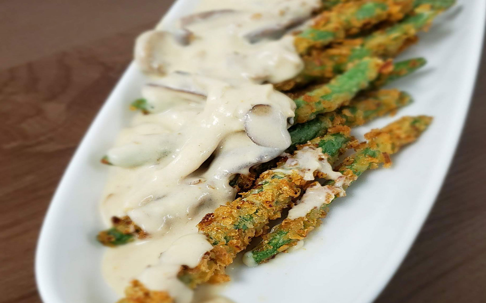 Deconstructed Green Bean Casserole by Chef Simon Maple