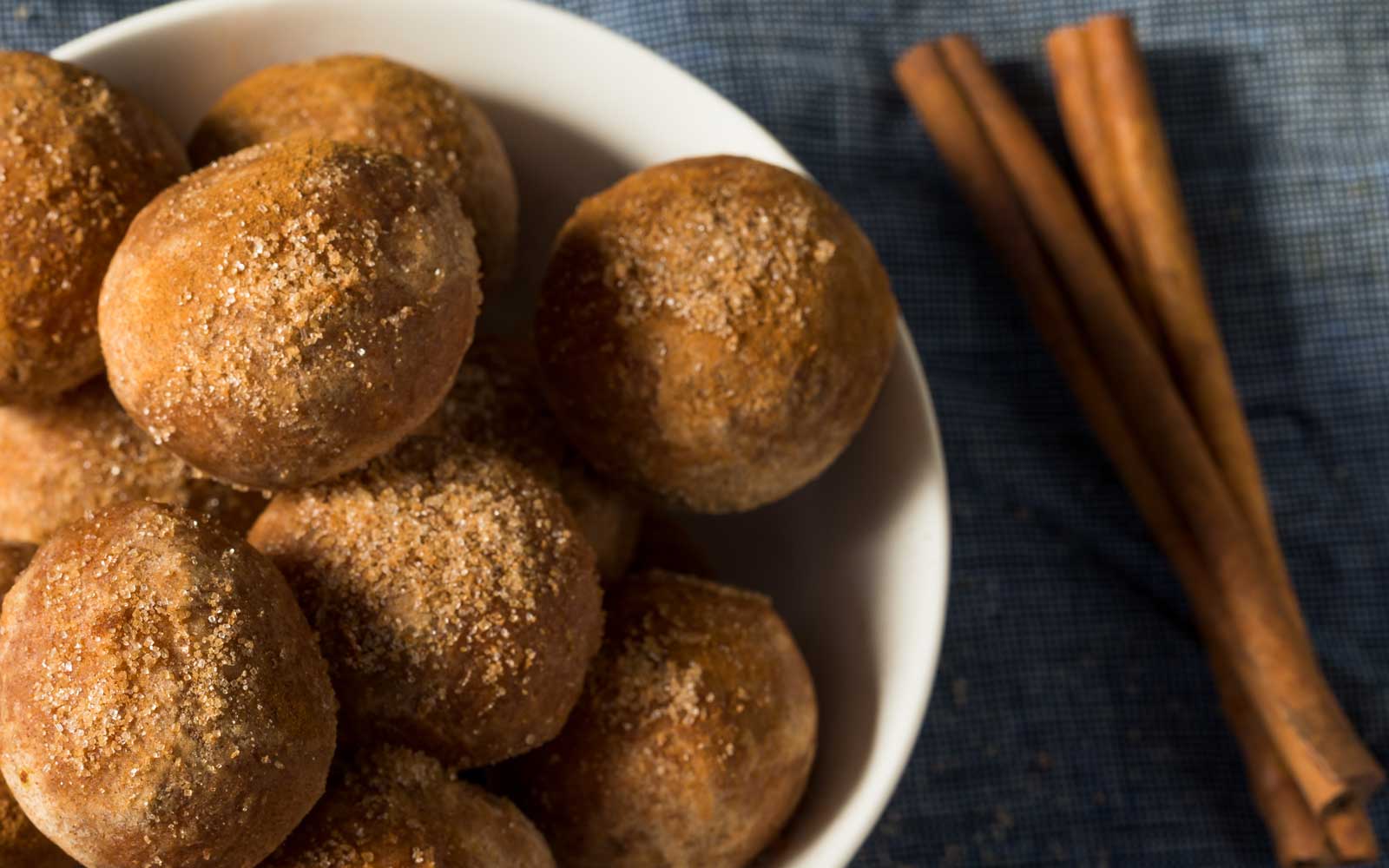 Pumpkin Spiced Donut Holes Filled with Chocolate Ganache by Chef Rich Mathis